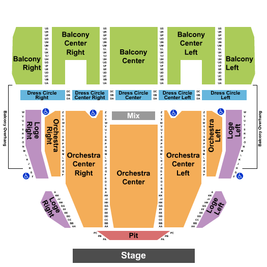 Proctors Theatre MJ Seating Chart